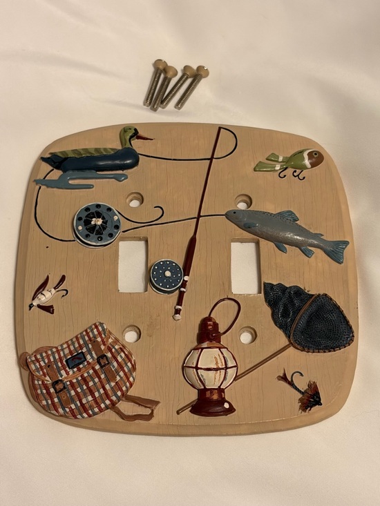 Other - Fishing Gear Themed Double and single Toggle Light Switch Covers - Multi Color